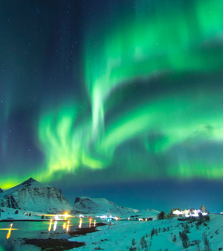 Northern lights over Tromso, Norway Northern lights over Tromso, Norway