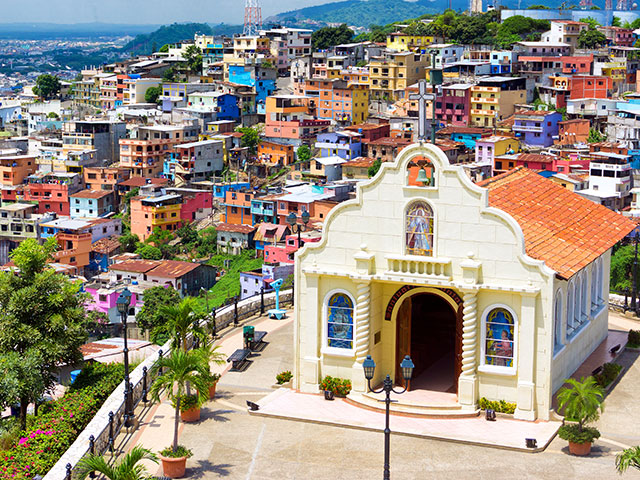 Church in the city of Guayaquil, Ecuador on Santa Ana Hill