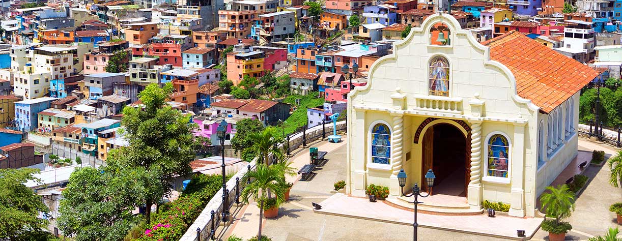 Church in the city of Guayaquil, Ecuador on Santa Ana Hill