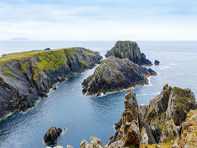Rugged landscape at Malin Head, County Donegal, Ireland. 