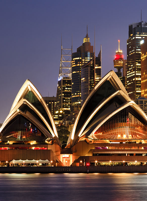 Sydney Opera house at night, Australia