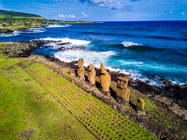 Moais at Easter Island, Chile