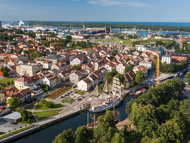 Aerial view of Klaipeda city