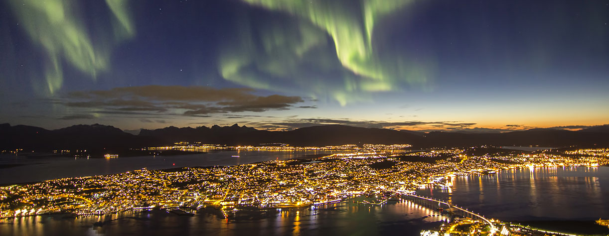Northern lights over Tromso, Norway