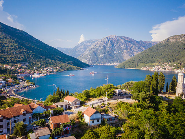 Panoramic view on Kotor bay, Montenegro