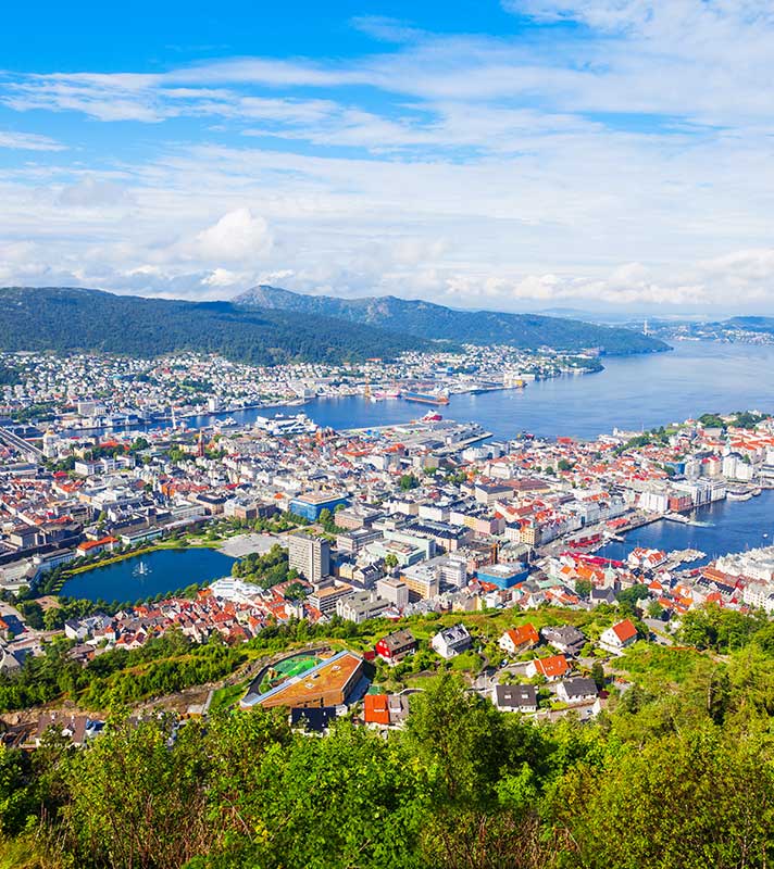 View of Bergen from Mount Floyen, Norway View of Bergen from Mount Floyen, Norway