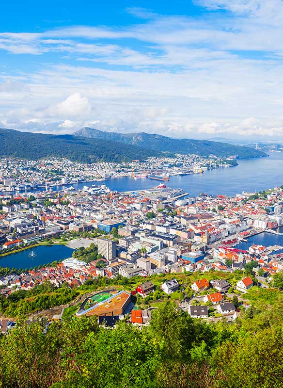 View of Bergen from Mount Floyen, Norway View of Bergen from Mount Floyen, Norway