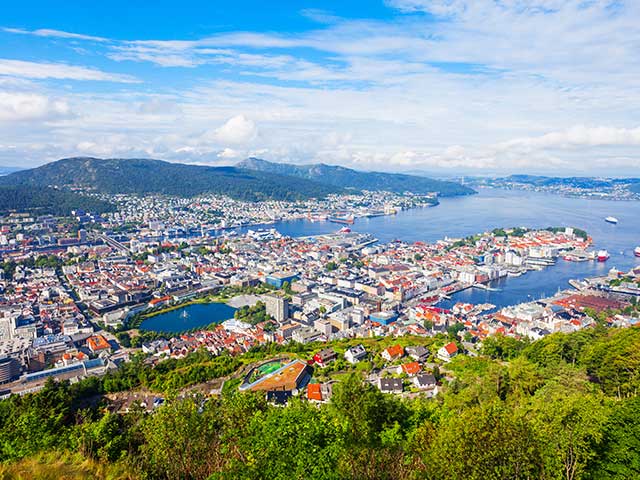 View of Bergen from Mount Floyen, Norway View of Bergen from Mount Floyen, Norway