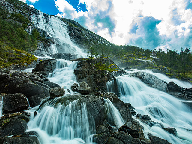 Cruising Ã…krafjord & Langfoss Waterfall, Norway