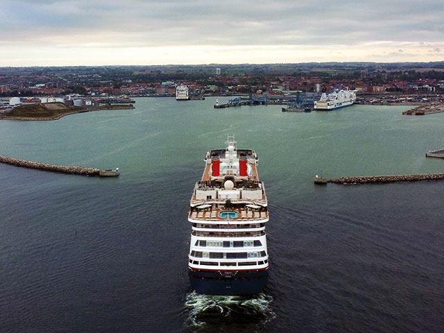 Bolette cruising into Trelleborg, Sweden
