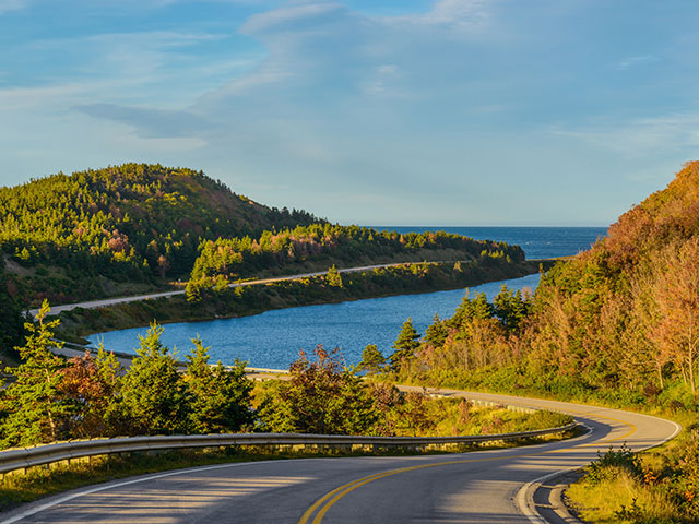 View of the Cabot Trail Highway, Cape Breton, Nova Scotia, Canada