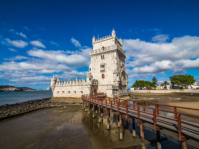 Belem tower - fortified building fort on an island in the River Tagus, Portugal