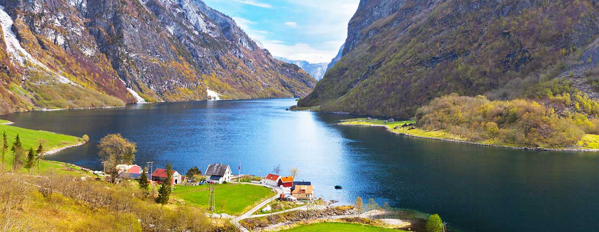 Beautiful view of Naeroyfjord, Norway