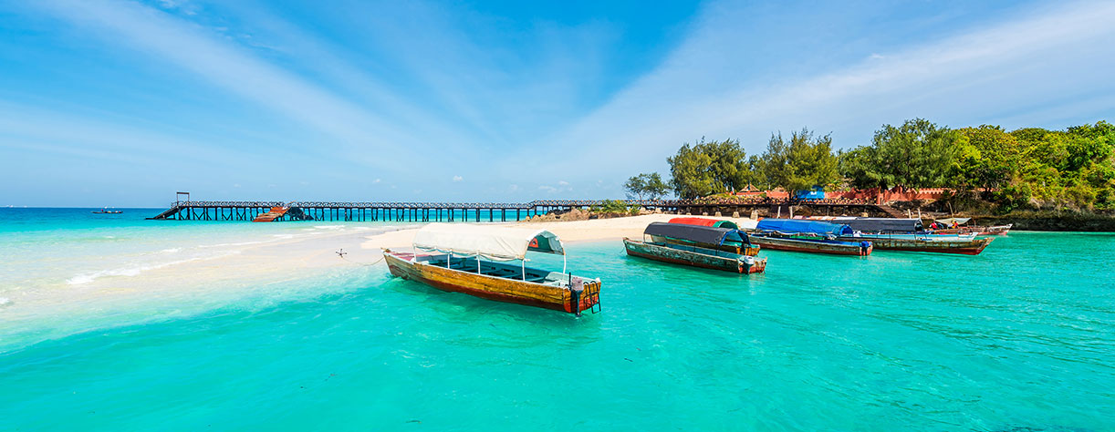 Colourful boats in Zanzibar