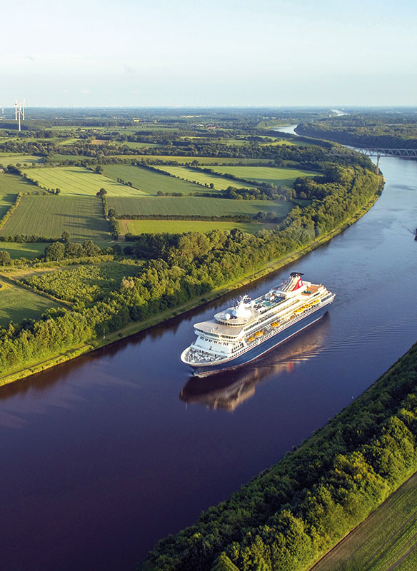 Balmoral cruising the Kiel canal, Germany