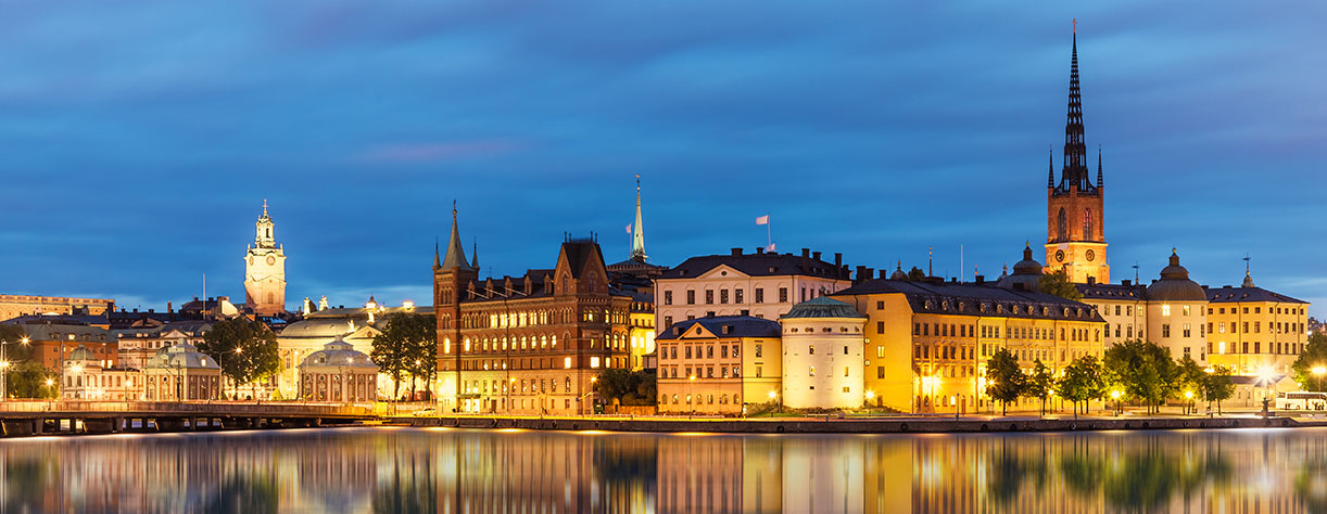 Evening summer scenery of the Old Town (Gamla Stan) in Stockholm, Sweden