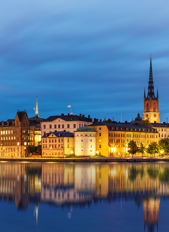 Evening summer scenery of the Old Town (Gamla Stan) in Stockholm, Sweden