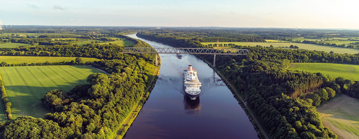 Balmoral cruising the Kiel Canal, Germany