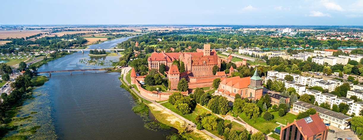 Malbork castle on the River, Poland