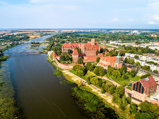 Malbork castle on the River, Poland