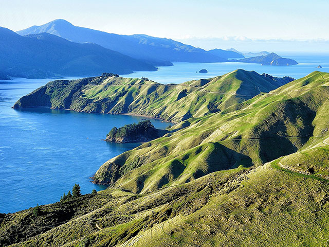 View over French pass Cruising Marlborough Sounds, New Zealand