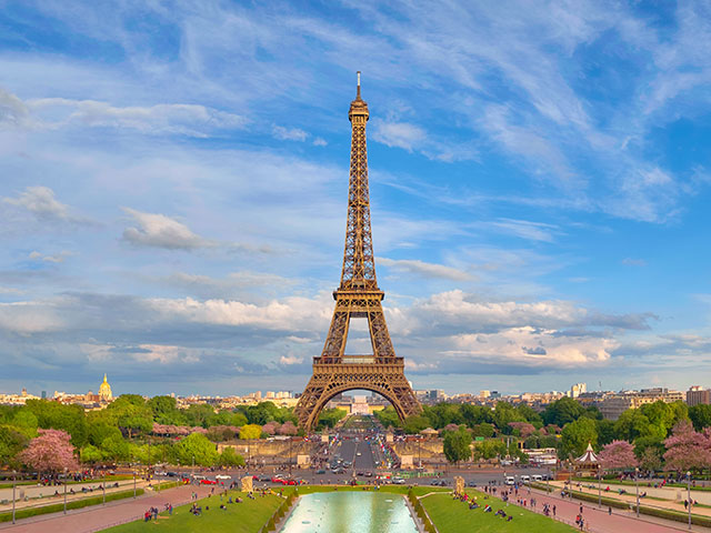 View of the Eiffel tower, Paris, France