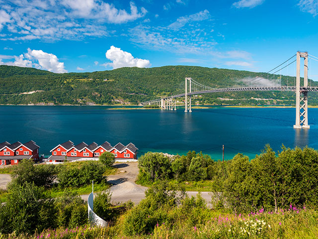 The Tjeldsund Bridge, Tjeldsundet Strait, Norway