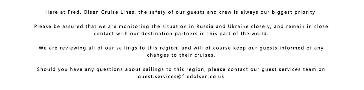 Update on our cruises to Russia