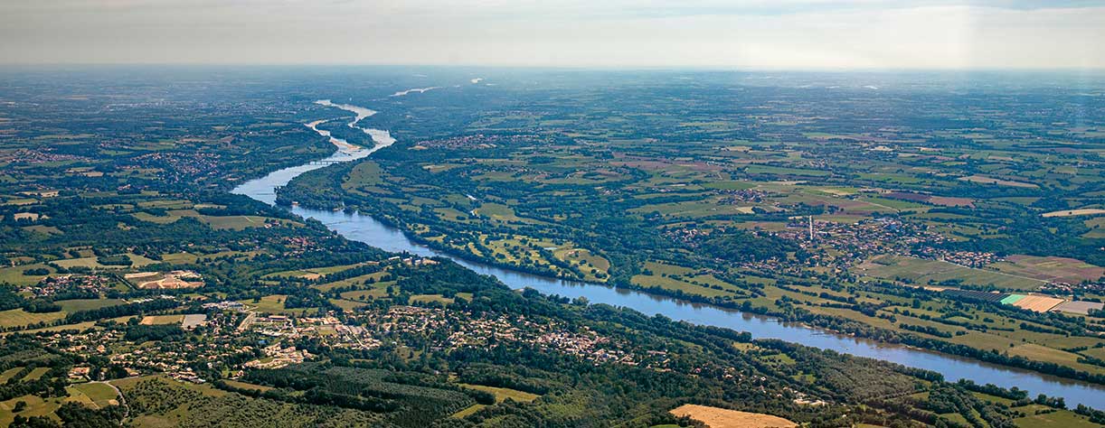 Loire river valley in Nantes city region of France