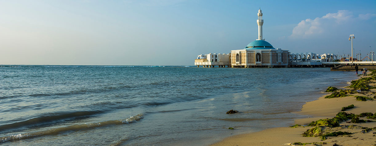 Seashore mosque in Jeddah, Saudi Arabia