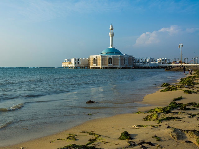 Seashore mosque in Jeddah, Saudi Arabia