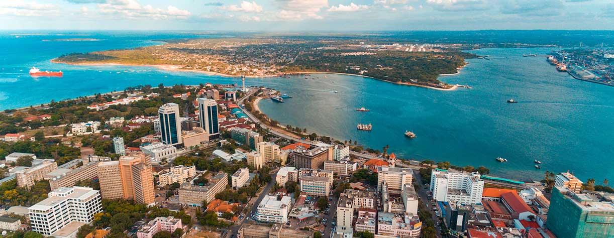 Aerial view of Dar Es Salaam, Tanzania