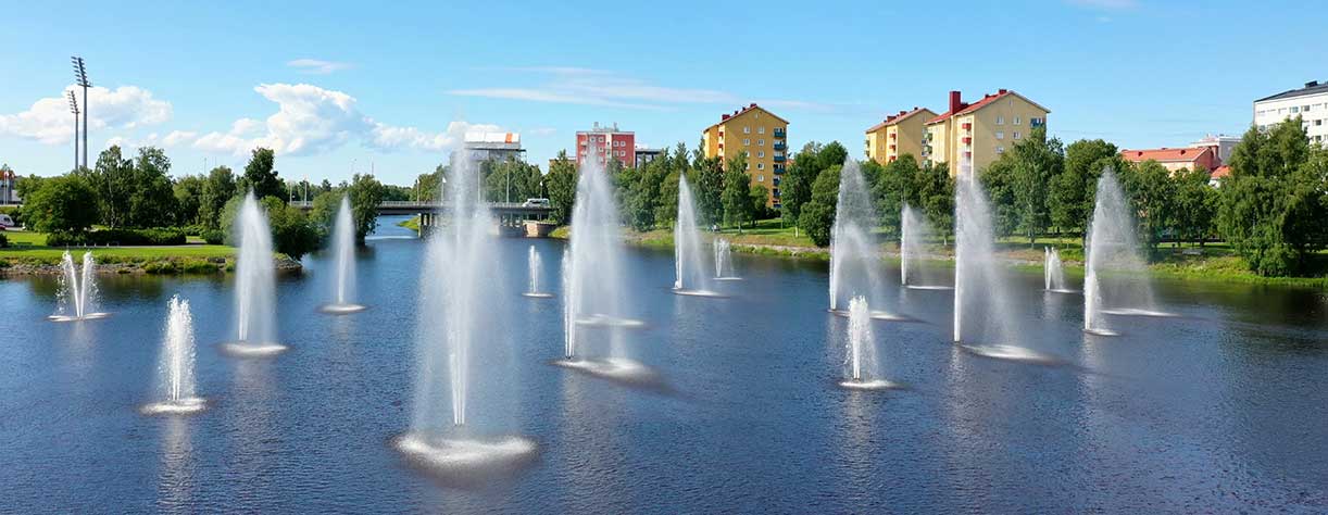 Fountains in the park, Oulu, Finland