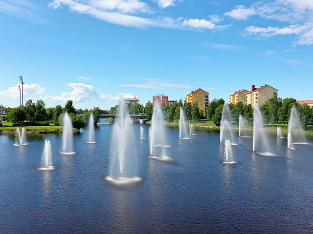 Fountains in the park, Oulu, Finland