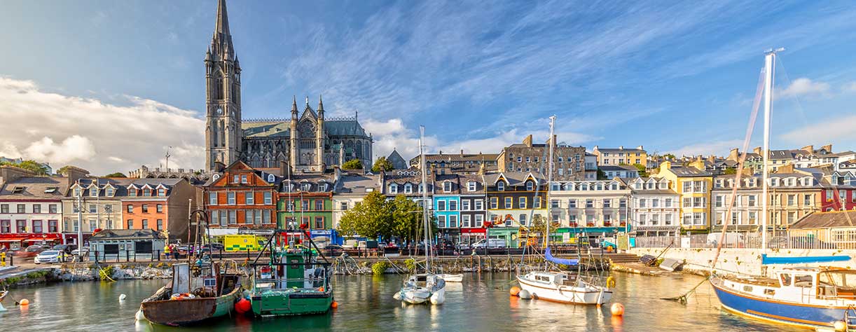 Cathedral and waterfront in Cork, Ireland