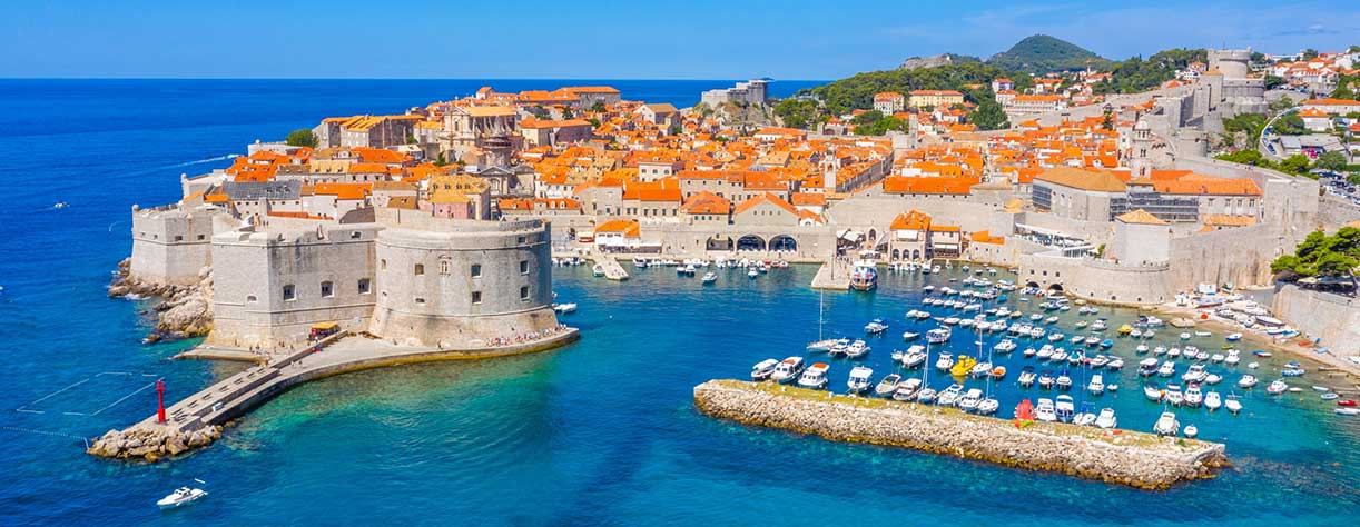 Aerial view of Croatian town Dubrovnik