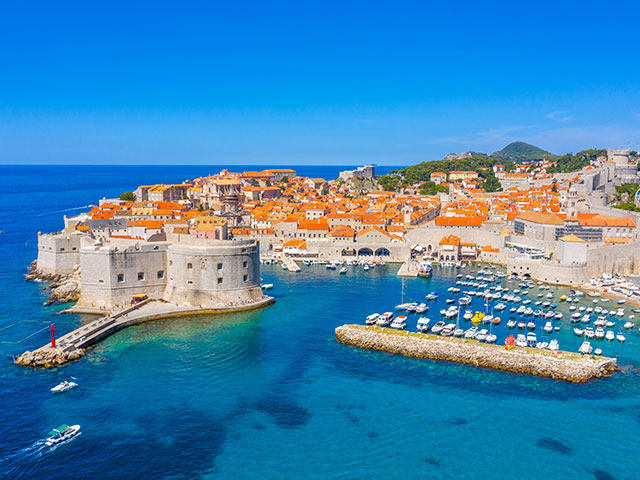 Aerial view of Croatian town Dubrovnik