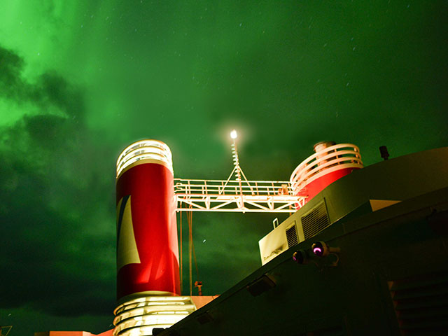 Northern lights over Borealis funnels