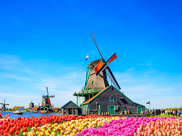 Windmills in Amsterdam, Netherlands