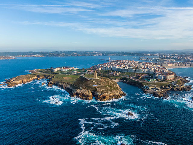 Aerial view of La Coruna, Spain