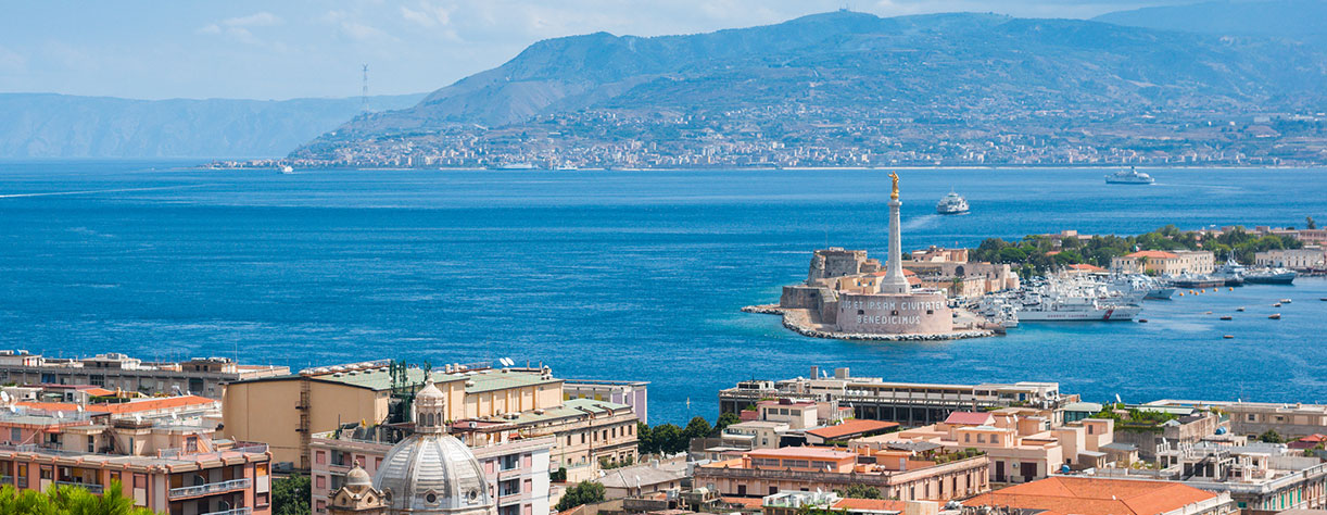 Strait between Sicily and Italy, view from Messina, Sicily