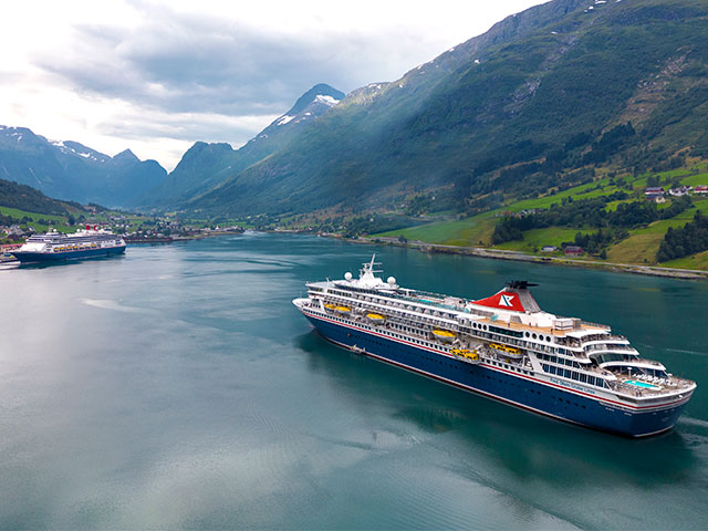 Balmoral arriving into Olden, Norway