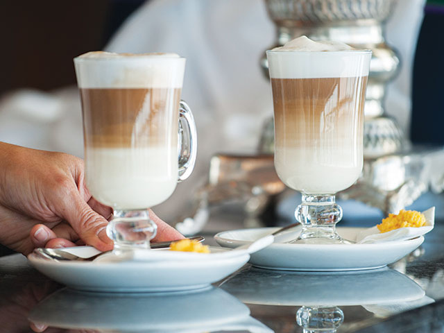 Two coffees served in our Bookmark Cafe, Balmoral 