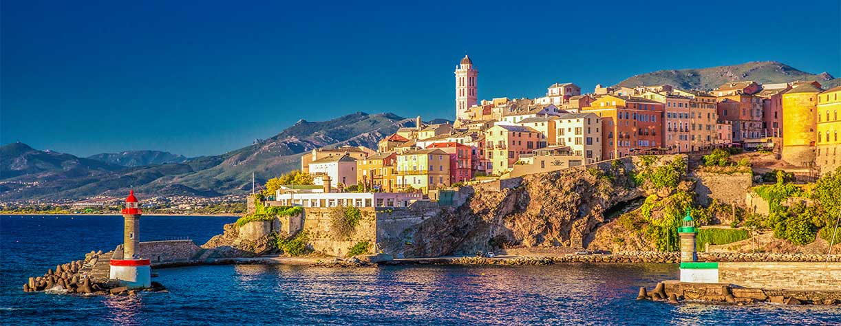 Lighthouse and harbour, Bastia, Corsica, France