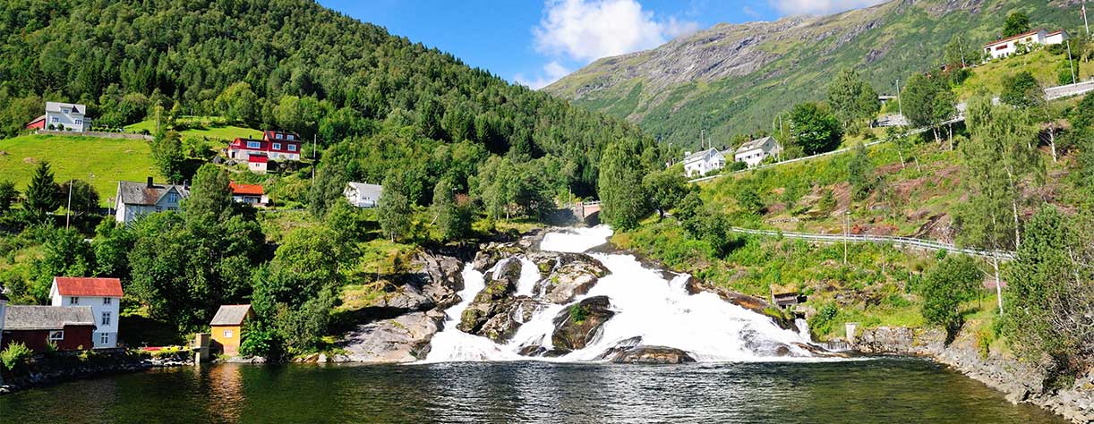 Waterfall in Hellesylt, Norway