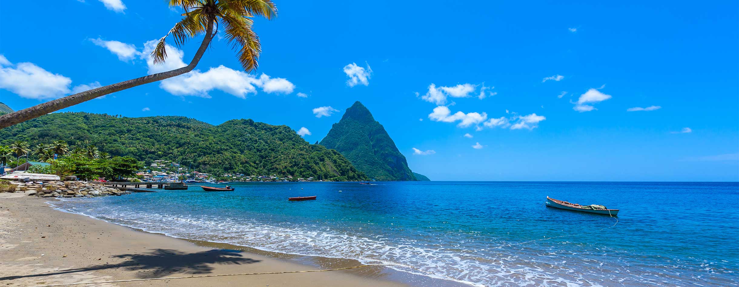 Views of the Pitons, St Lucia