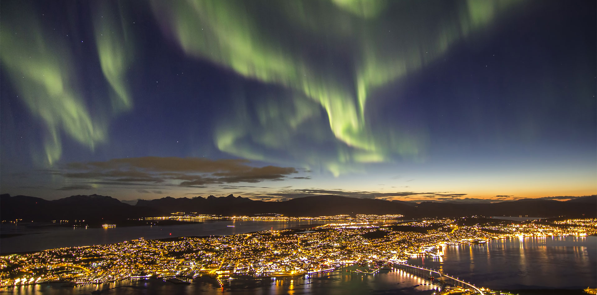 Northern lights over Tromso, Norway