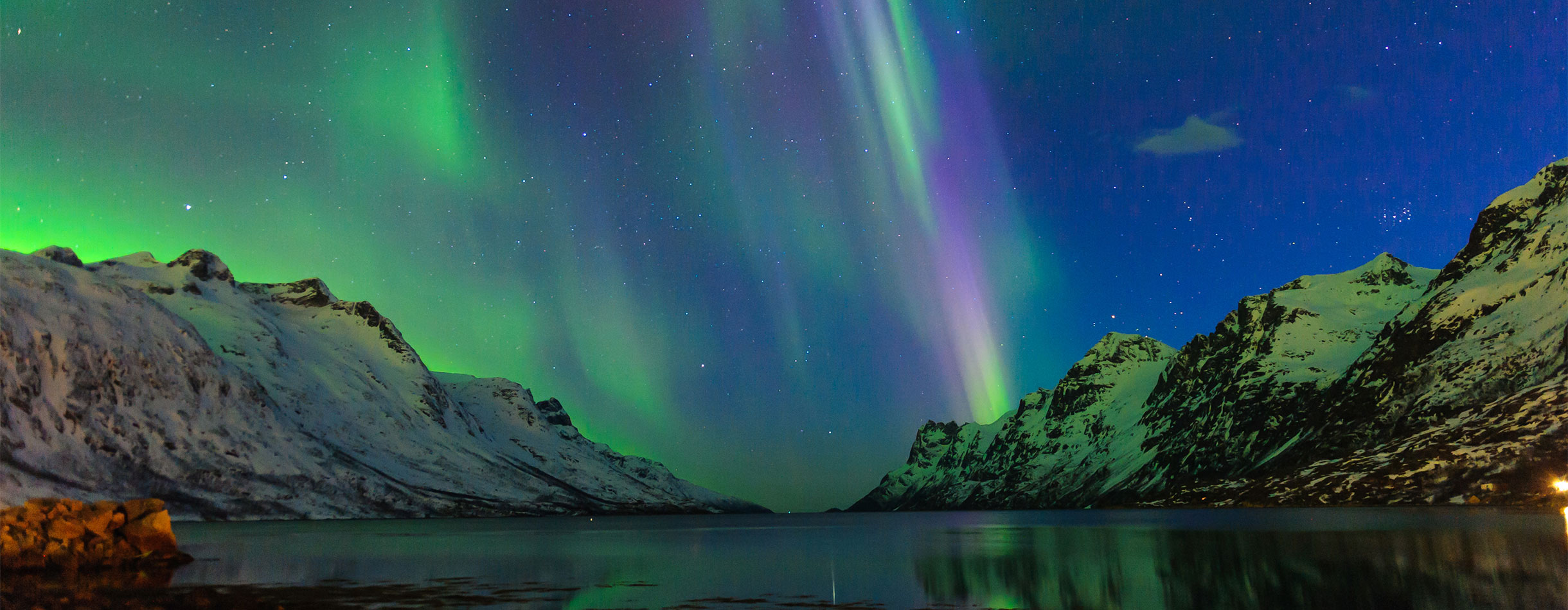 Northern Lights in the night sky as experienced on a cruise from the UK