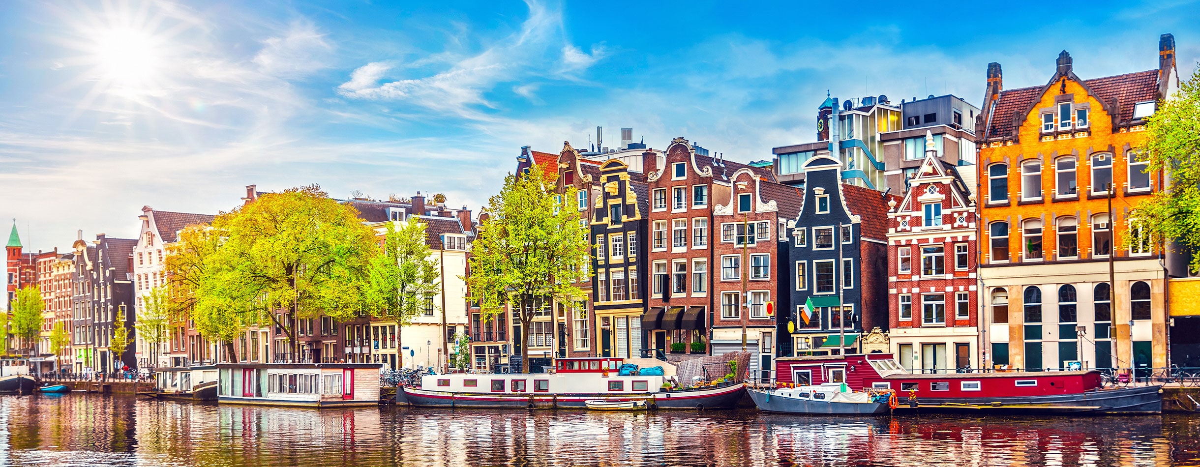 Amsterdam canals on a sunny day 