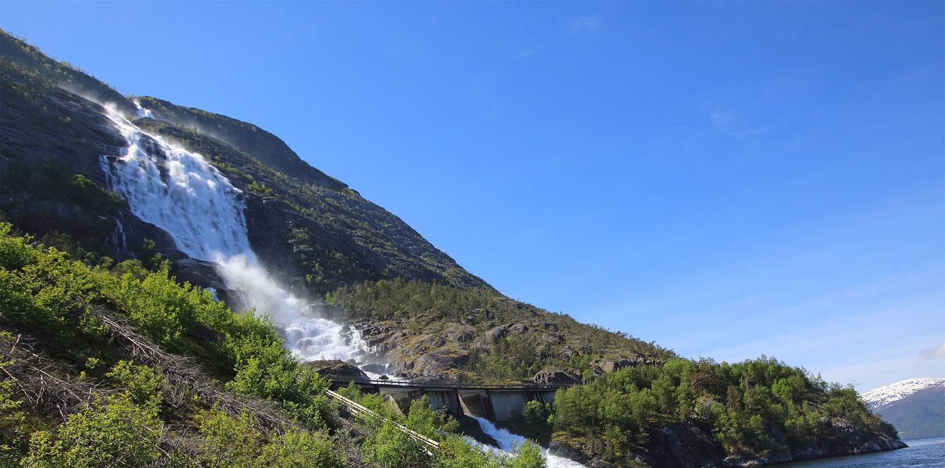 View of Langfoss waterfall, Norway